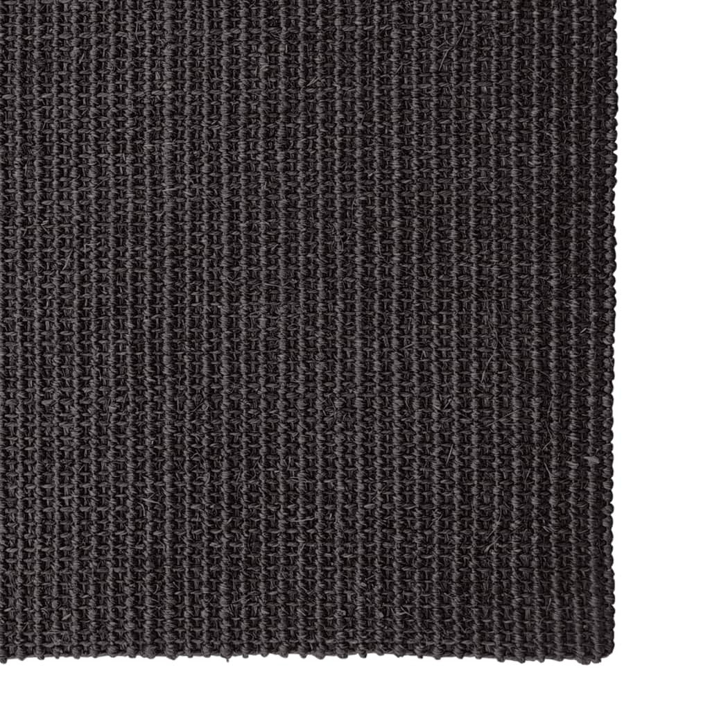 vidaXL Sisal Rug for Scratching Post Black 66x350 cm