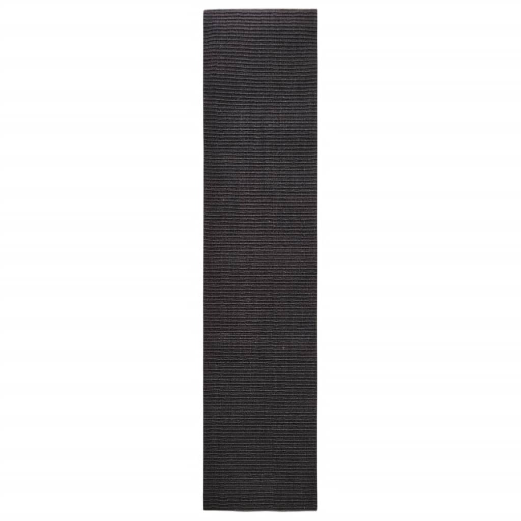 vidaXL Sisal Rug for Scratching Post Black 80x350 cm