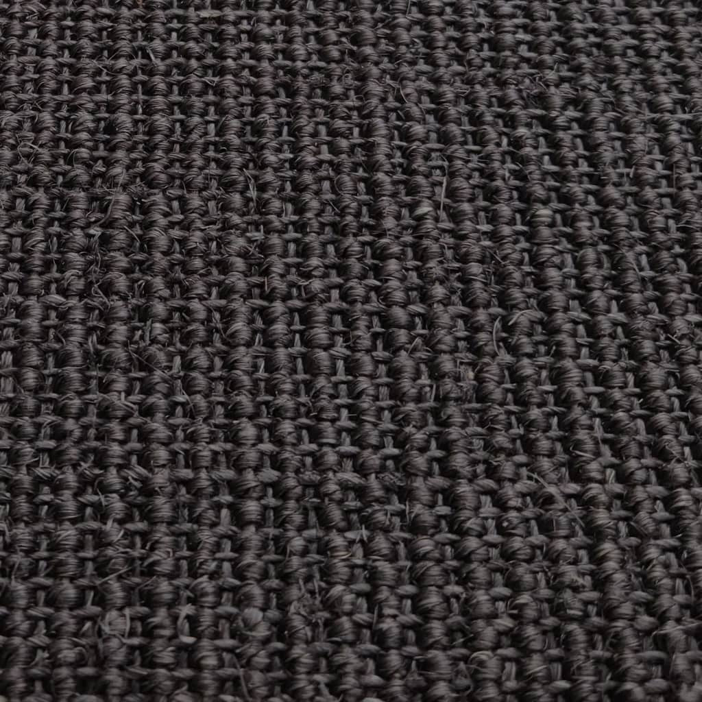 vidaXL Sisal Rug for Scratching Post Black 80x350 cm