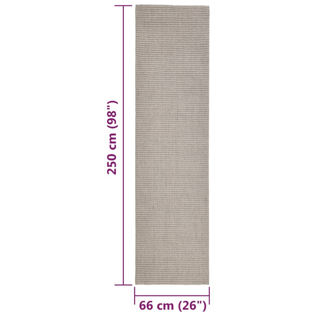 vidaXL Sisal Rug for Scratching Post Sand 66x250 cm