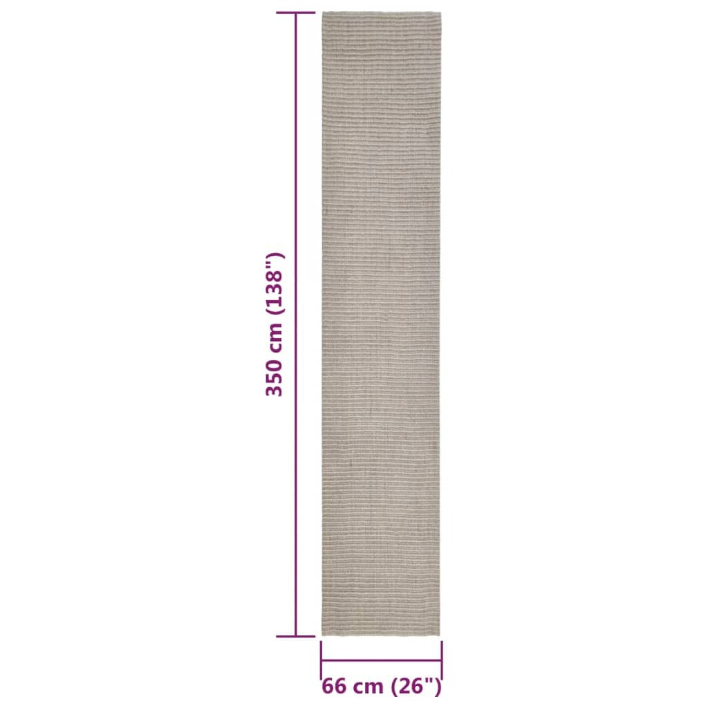 vidaXL Sisal Rug for Scratching Post Sand 66x350 cm