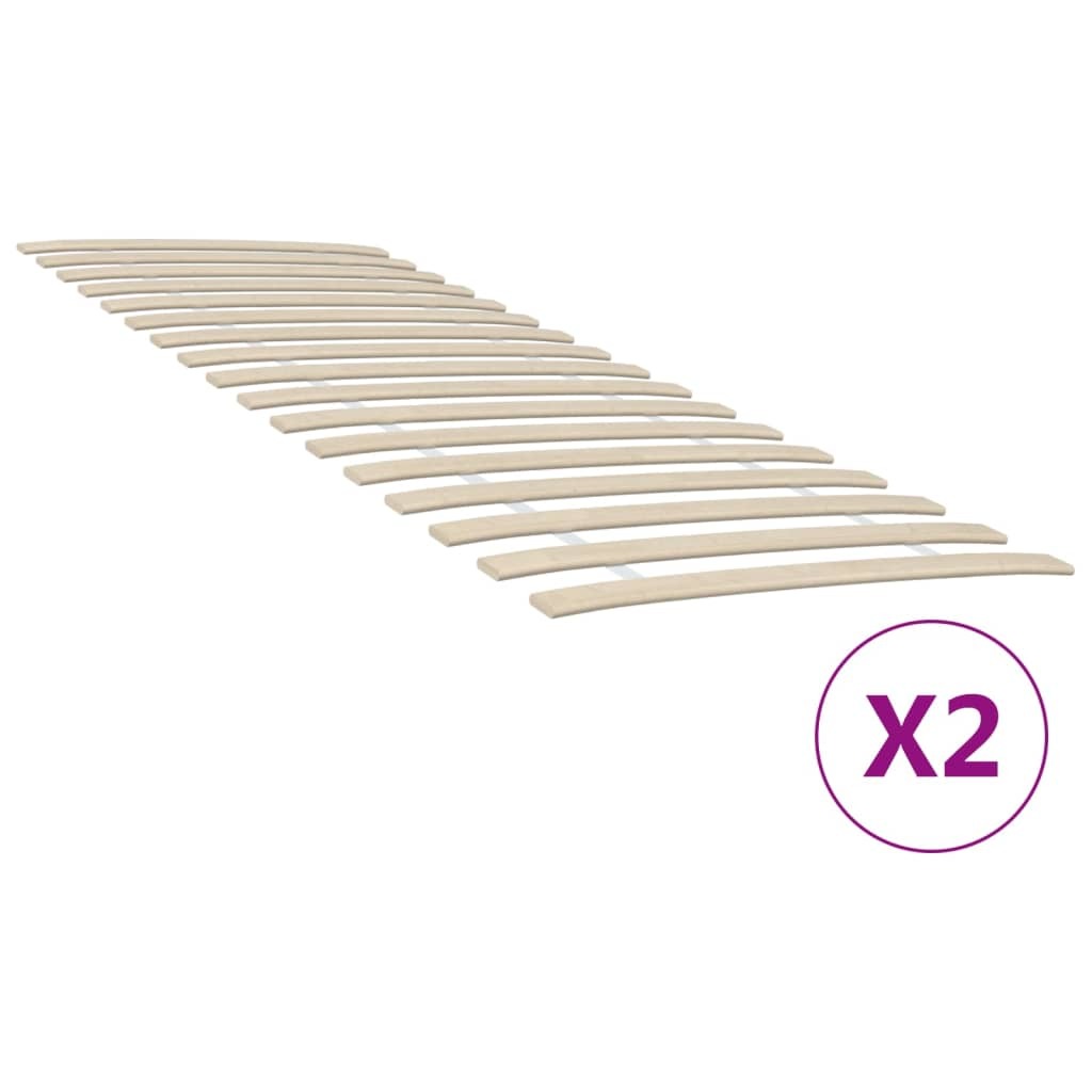 vidaXL Slatted Bed Bases with 34 Slats 2 pcs 70x200 cm