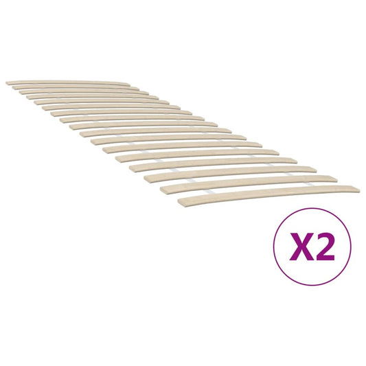 vidaXL Slatted Bed Bases with 34 Slats 2 pcs 70x200 cm