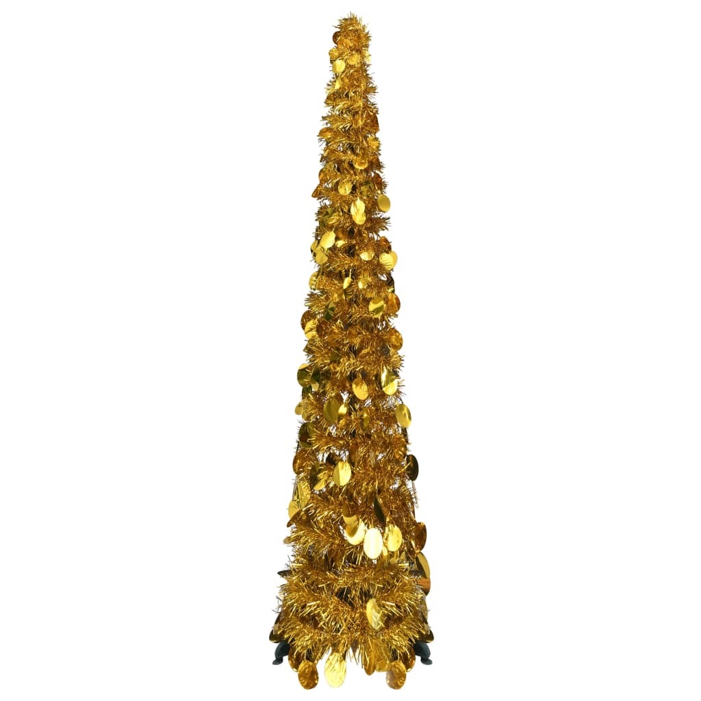 vidaXL Pop-up Artificial Christmas Tree Gold 120 cm PET