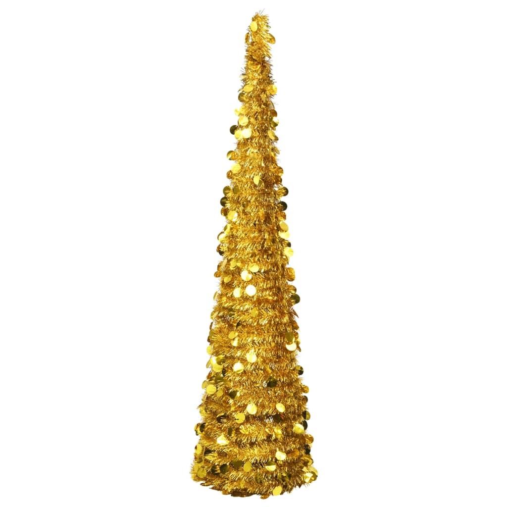 vidaXL Pop-up Artificial Christmas Tree Gold 180 cm PET