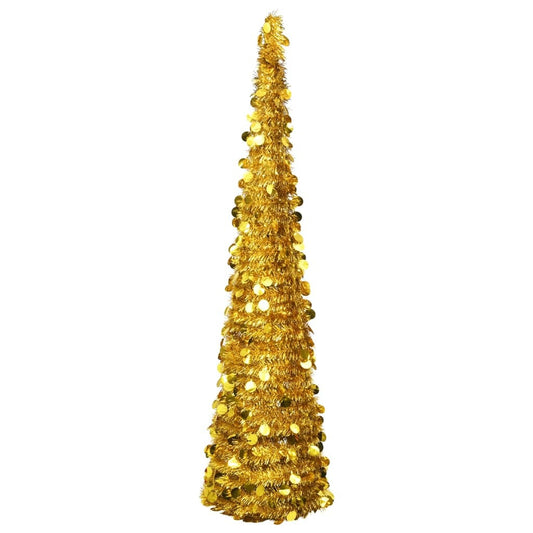 vidaXL Pop-up Artificial Christmas Tree Gold 180 cm PET