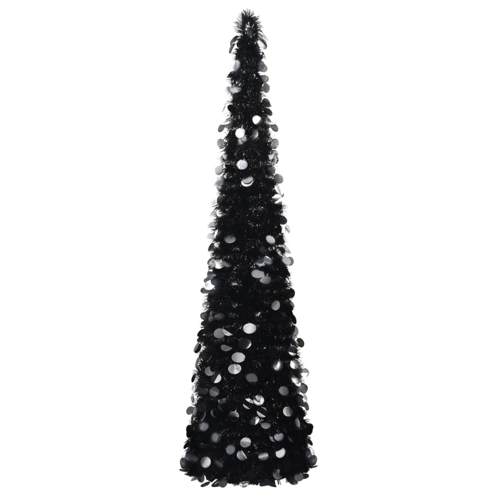 vidaXL Pop-up Artificial Christmas Tree Black 150 cm PET