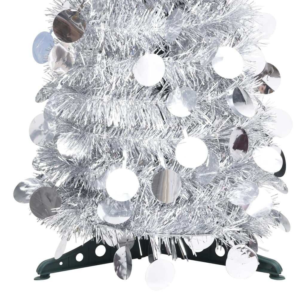 vidaXL Pop-up Artificial Christmas Tree Silver 120 cm PET