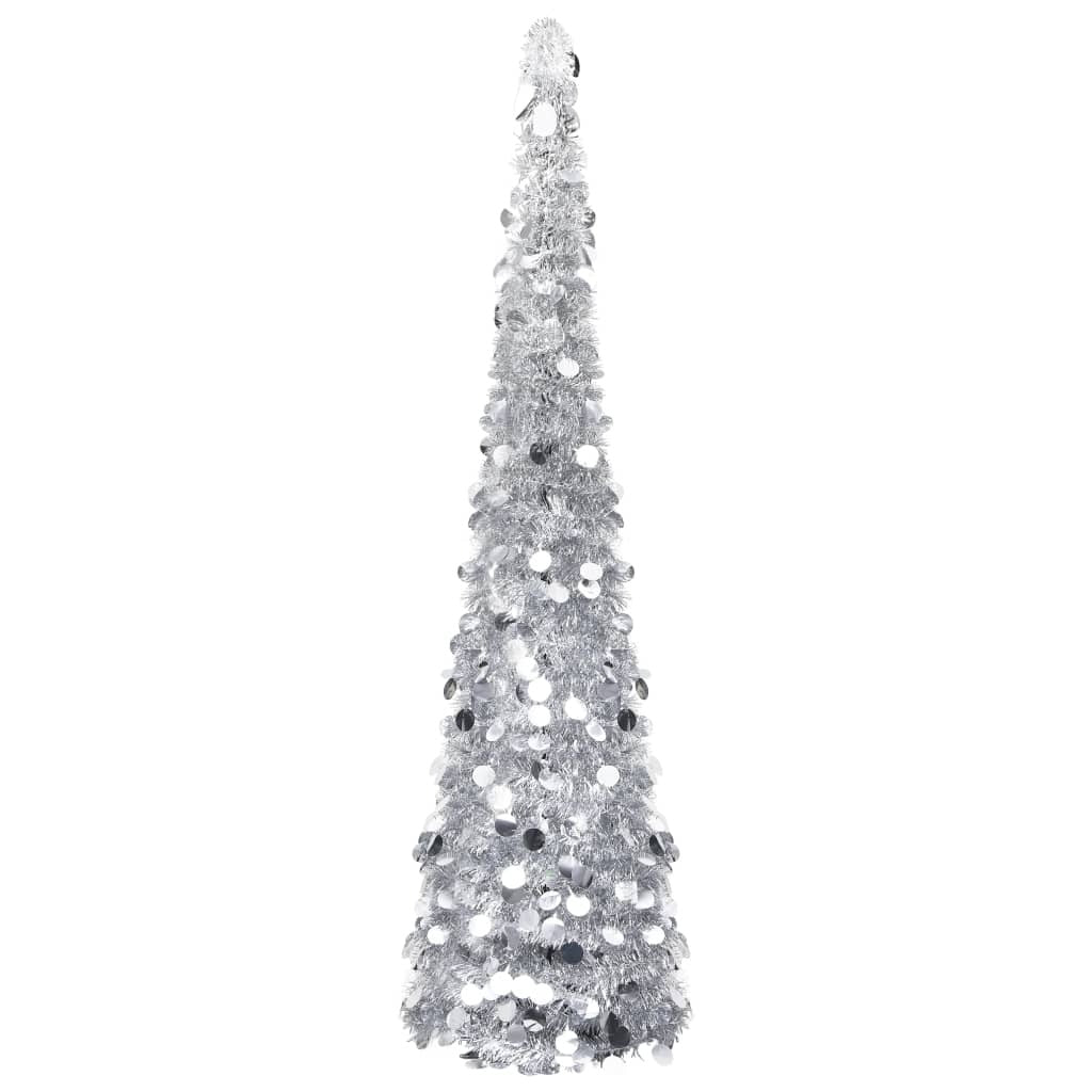 vidaXL Pop-up Artificial Christmas Tree Silver 150 cm PET