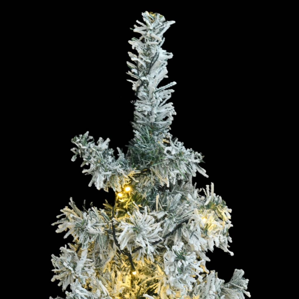 vidaXL Slim Christmas Tree 300 LEDs & Flocked Snow 270 cm