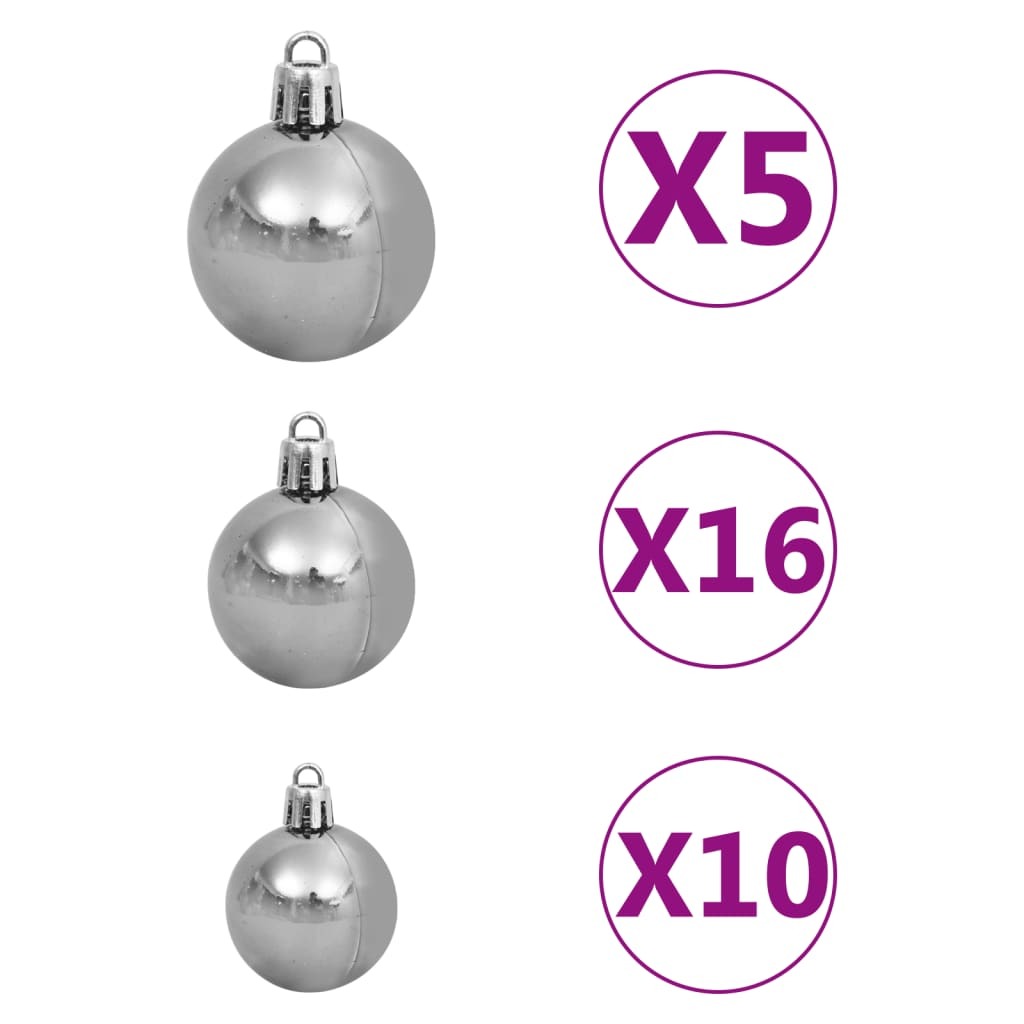 vidaXL Slim Christmas Tree 300 LEDs & Ball Set 270 cm