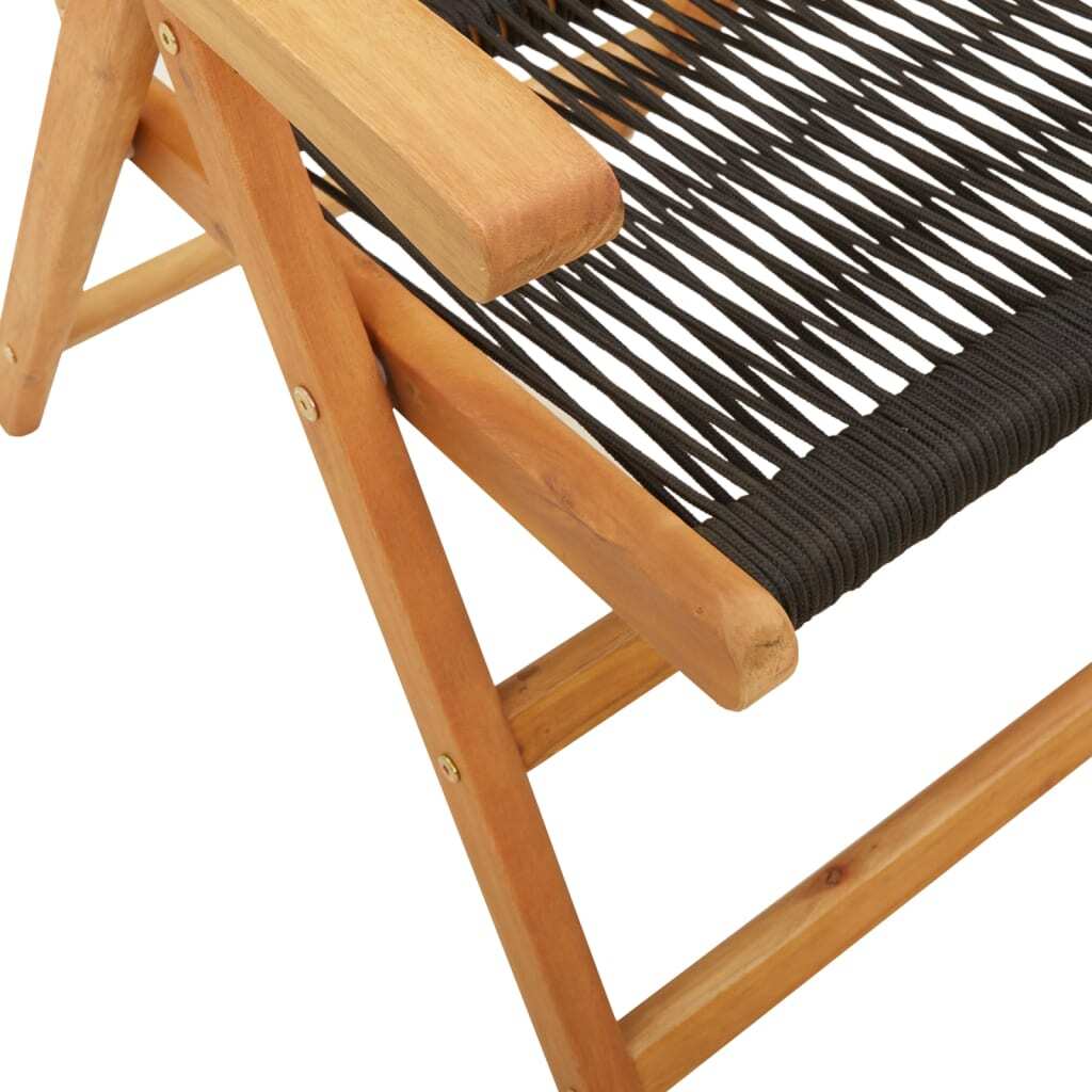 vidaXL Reclining Garden Chairs 4 pcs Black Solid Wood Acacia