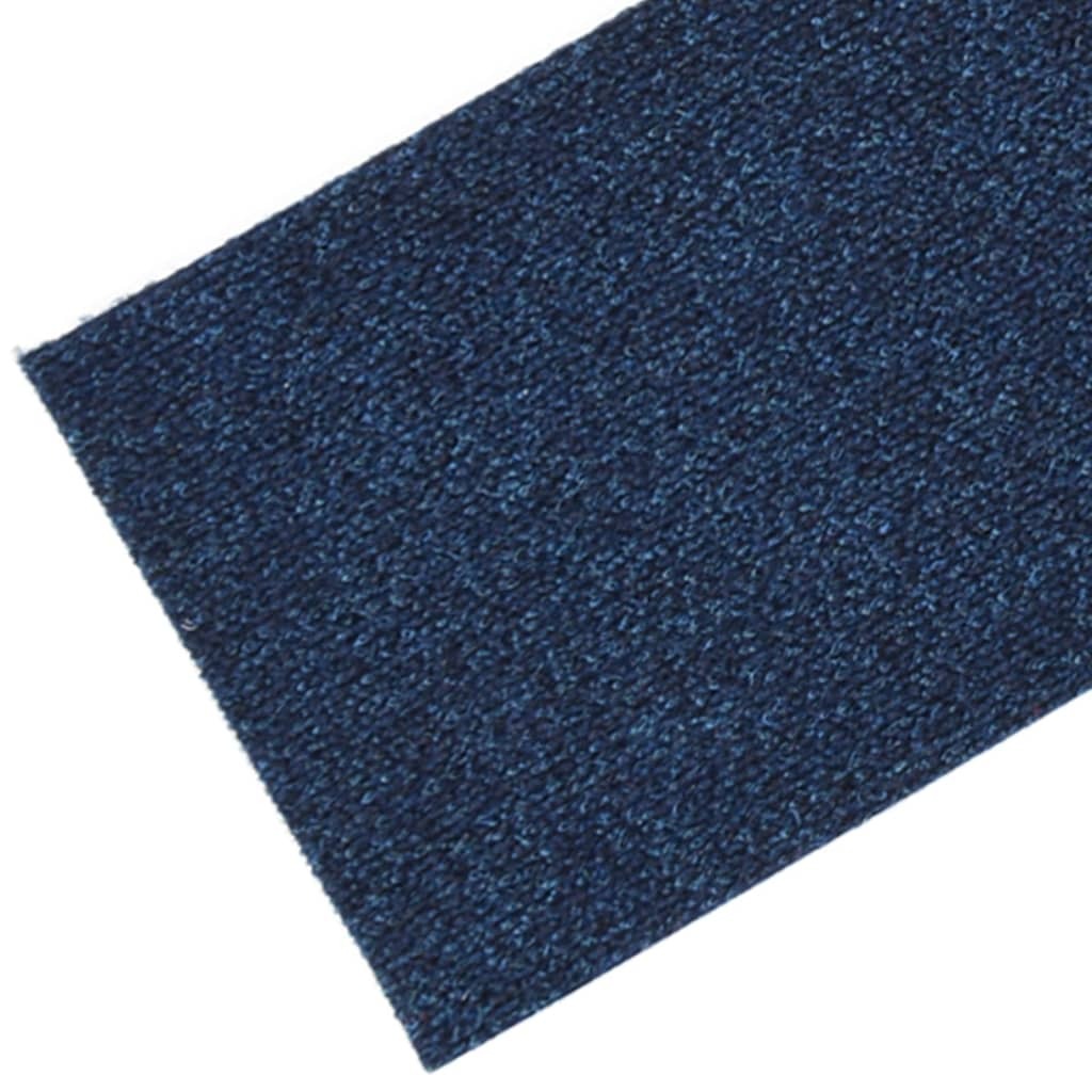 vidaXL Self-adhesive Stair Mats Rectangular 15 pcs 76x20 cm Blue