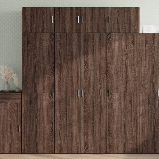 vidaXL Storage Cabinet Brown Oak 80x42.5x225 cm Engineered Wood