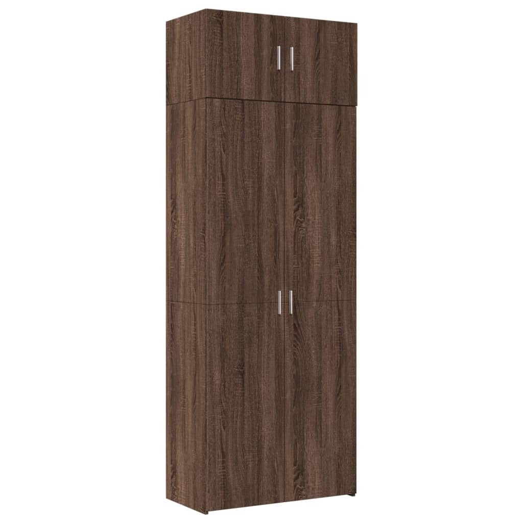 vidaXL Storage Cabinet Brown Oak 80x42.5x225 cm Engineered Wood