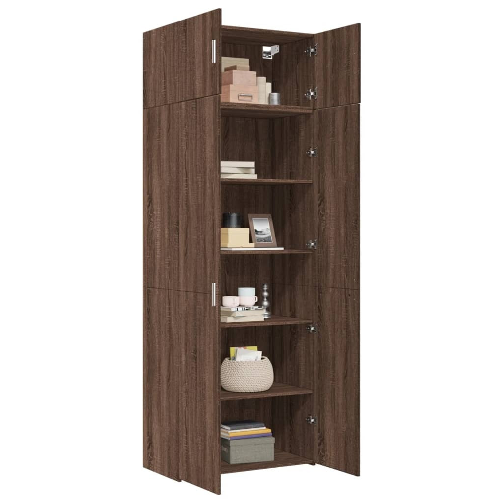 vidaXL Storage Cabinet Brown Oak 80x42.5x225 cm Engineered Wood