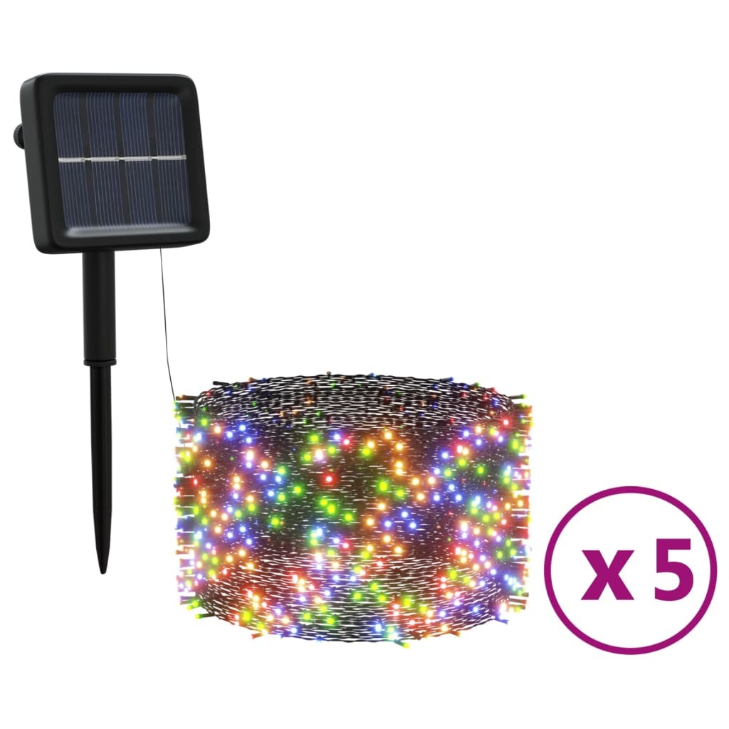 vidaXL Solar Fairy Lights 5 pcs 5x200 LED Colourful Indoor Outdoor