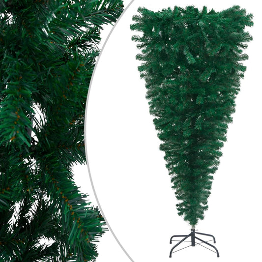 vidaXL Upside-down Artificial Christmas Tree with Stand Green 120 cm