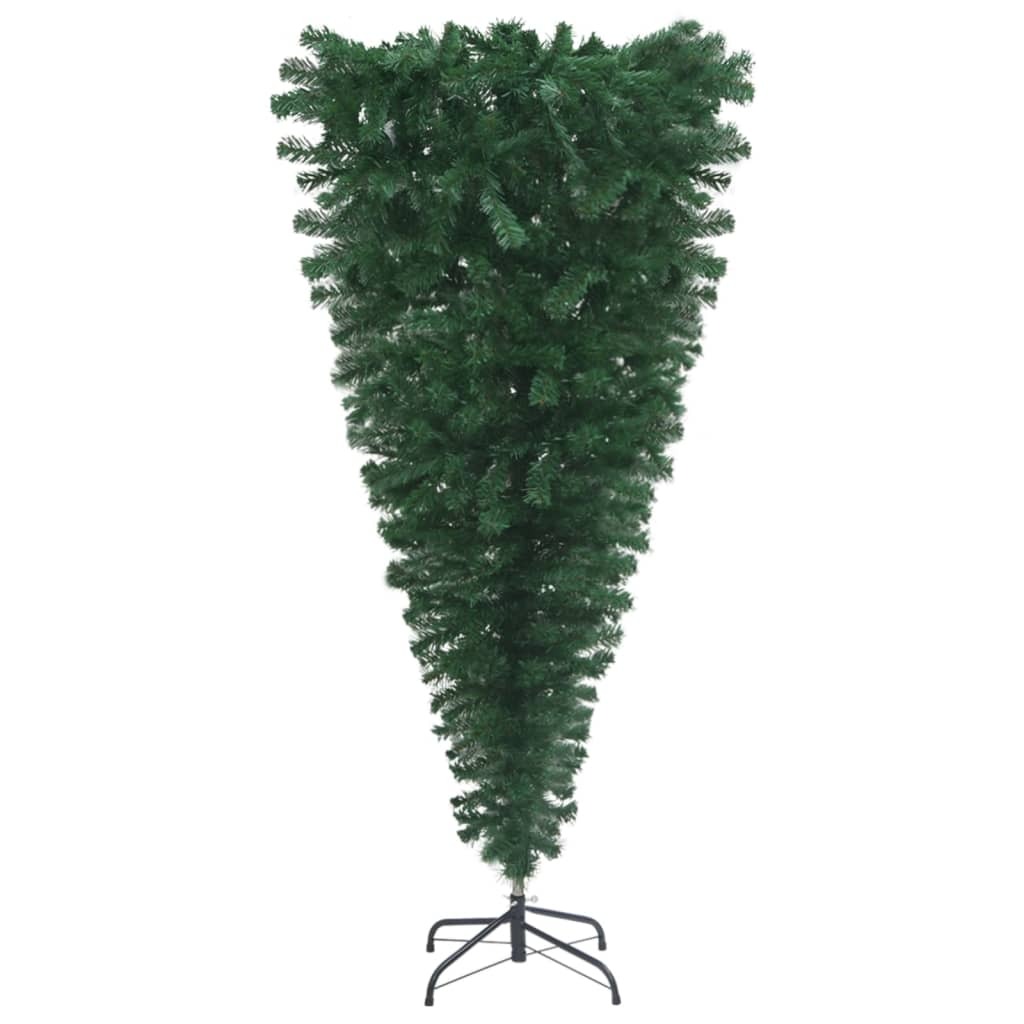 vidaXL Upside-down Artificial Christmas Tree with Stand Green 120 cm