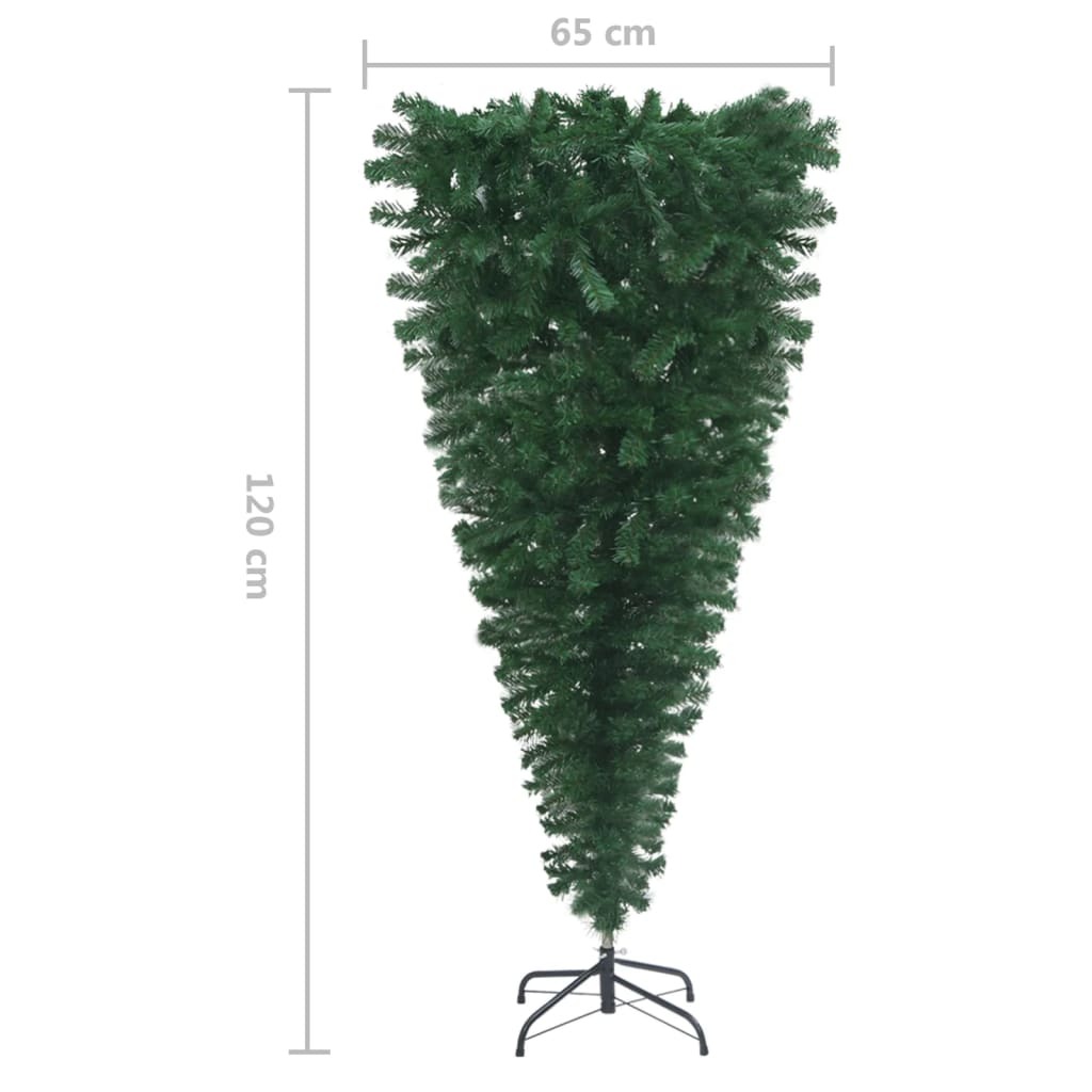 vidaXL Upside-down Artificial Christmas Tree with Stand Green 120 cm