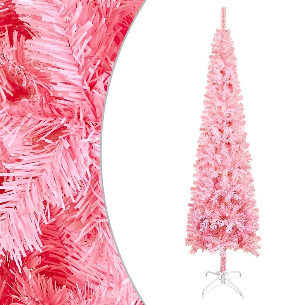 vidaXL Slim Christmas Tree Pink 120 cm