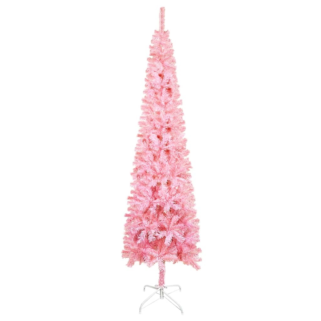 vidaXL Slim Christmas Tree Pink 210 cm