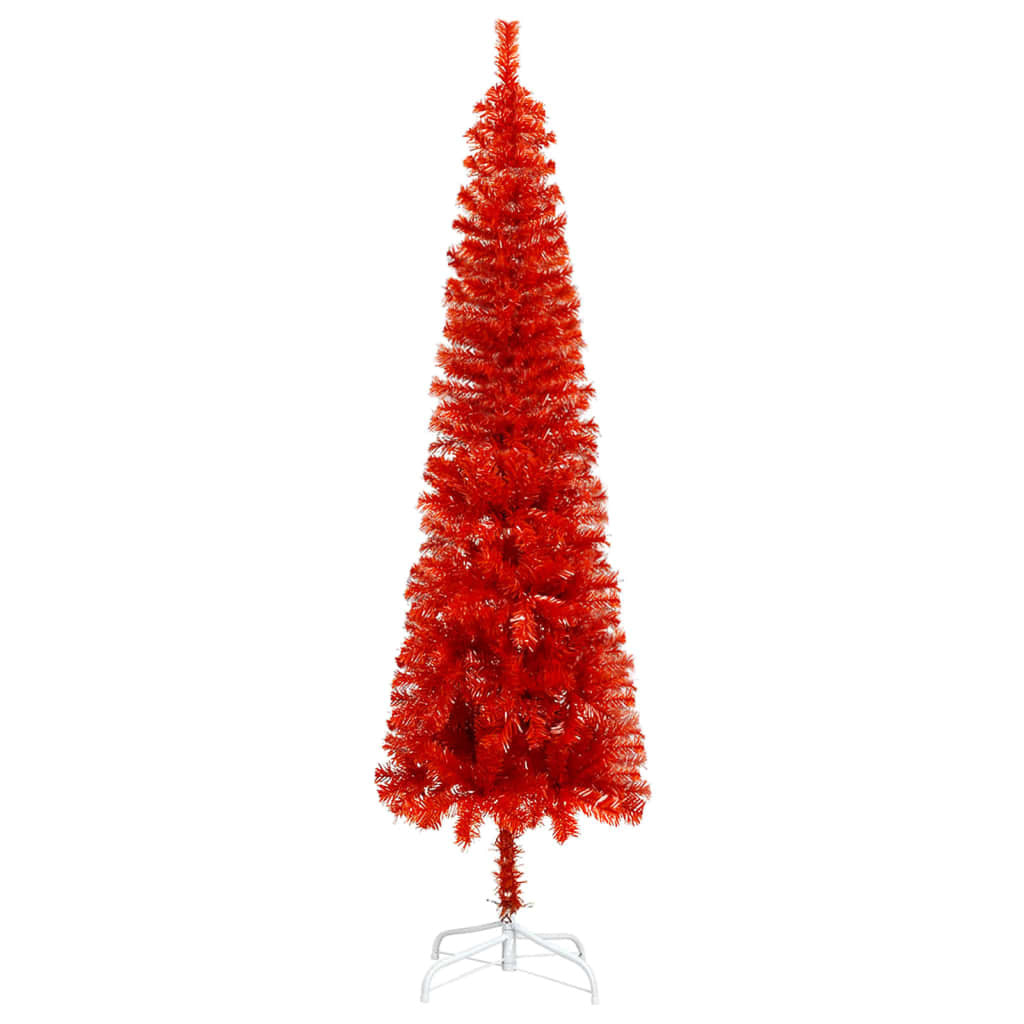 vidaXL Slim Christmas Tree Red 150 cm