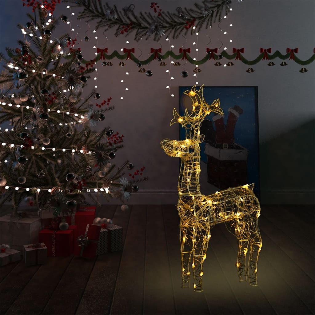 vidaXL Reindeer Christmas Decoration 90 LEDs 60x16x100 cm Acrylic