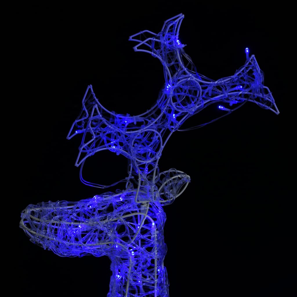 vidaXL Reindeer Christmas Decoration 90 LEDs 60x16x100 cm Acrylic