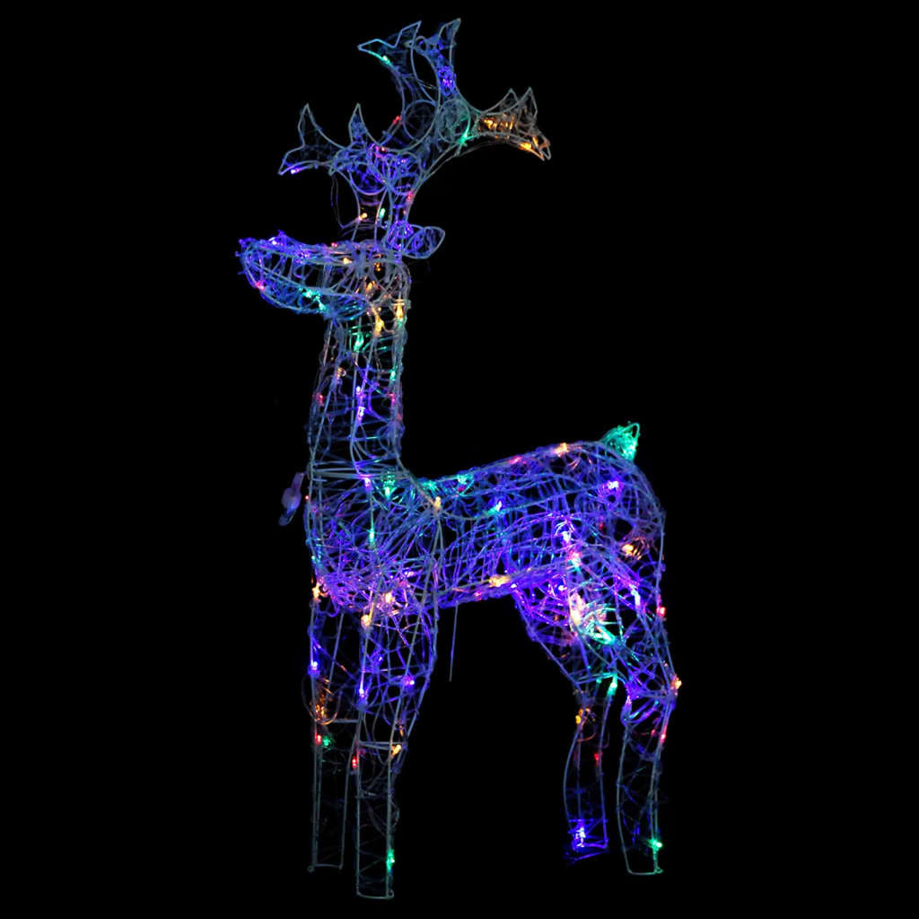 vidaXL Reindeer Christmas Decoration 90 LEDs 60x16x100 cm Acrylic