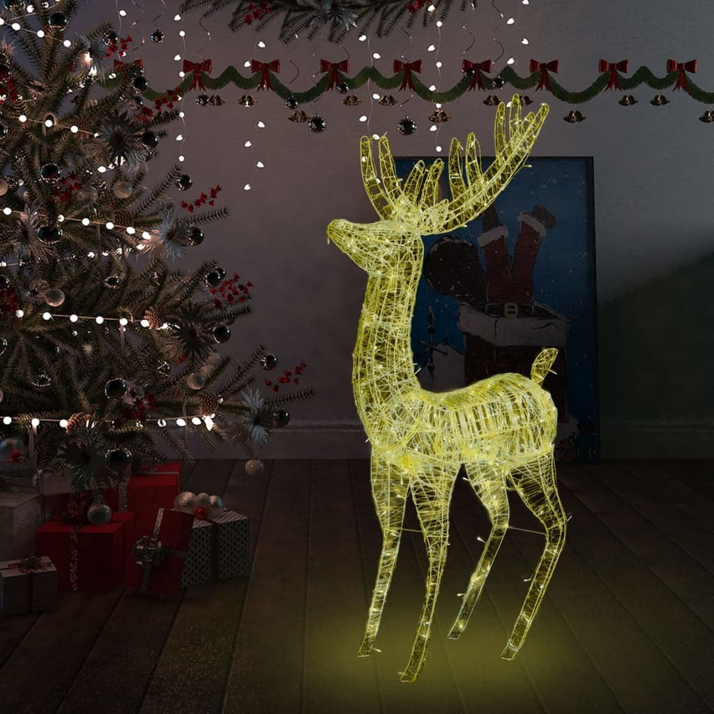 vidaXL XXL Acrylic Christmas Reindeer 250 LED 180 cm Warm White