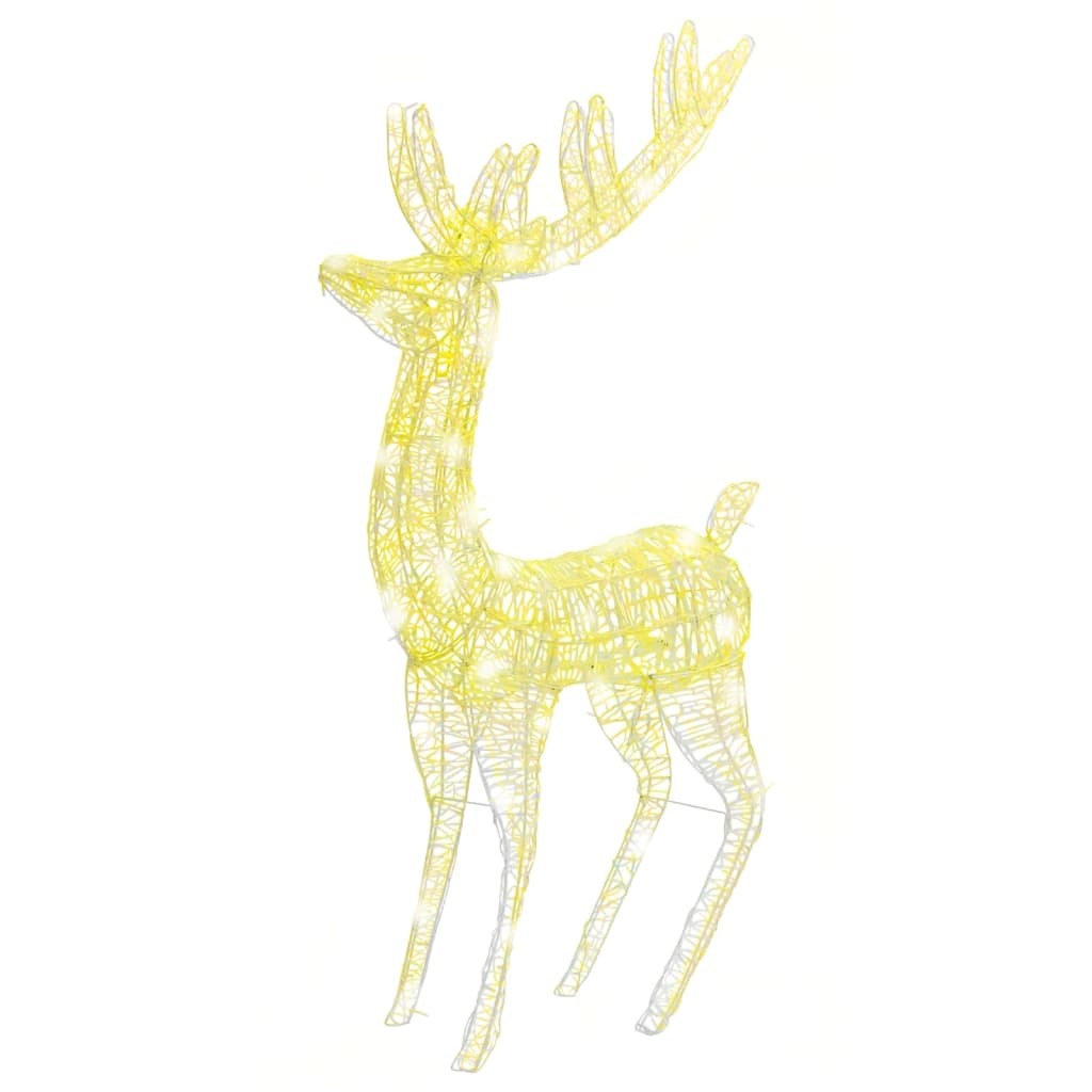 vidaXL XXL Acrylic Christmas Reindeer 250 LED 180 cm Warm White