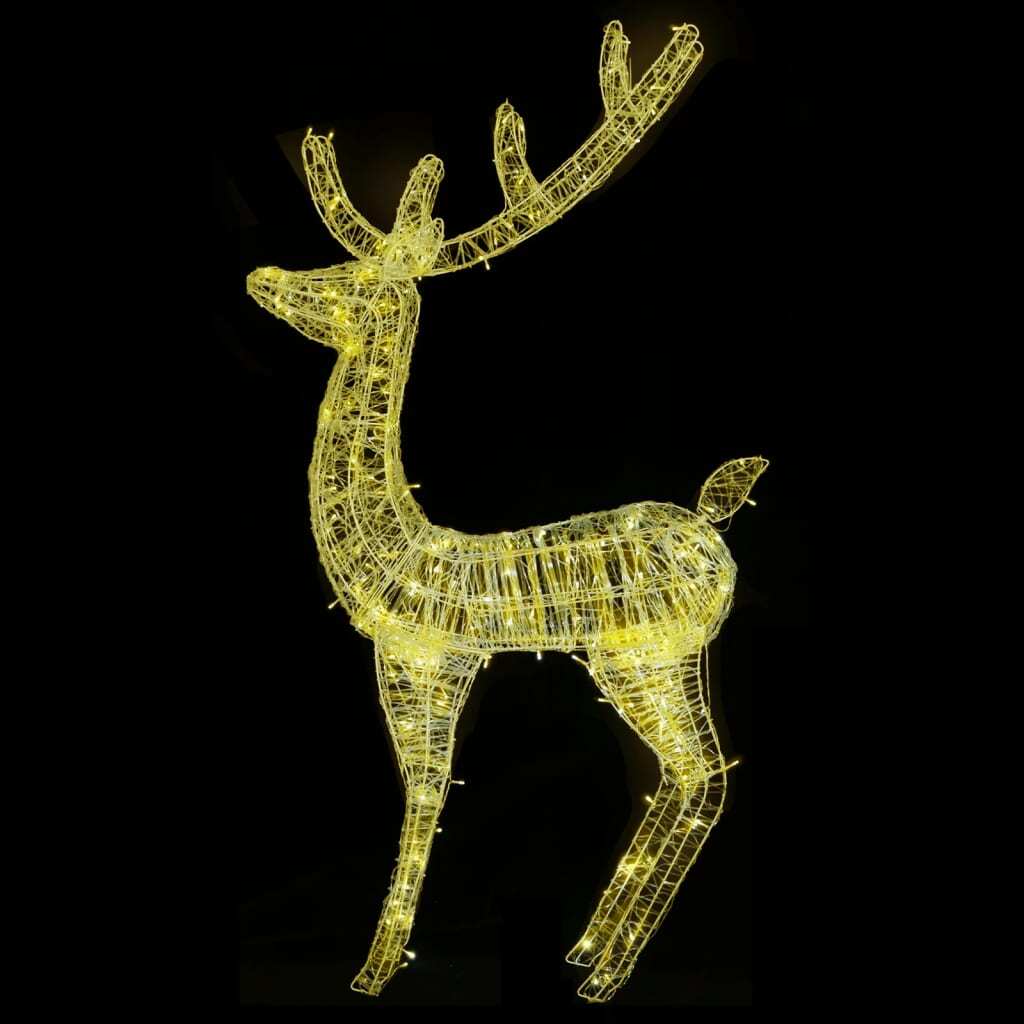 vidaXL XXL Acrylic Christmas Reindeer 250 LED 180 cm Warm White