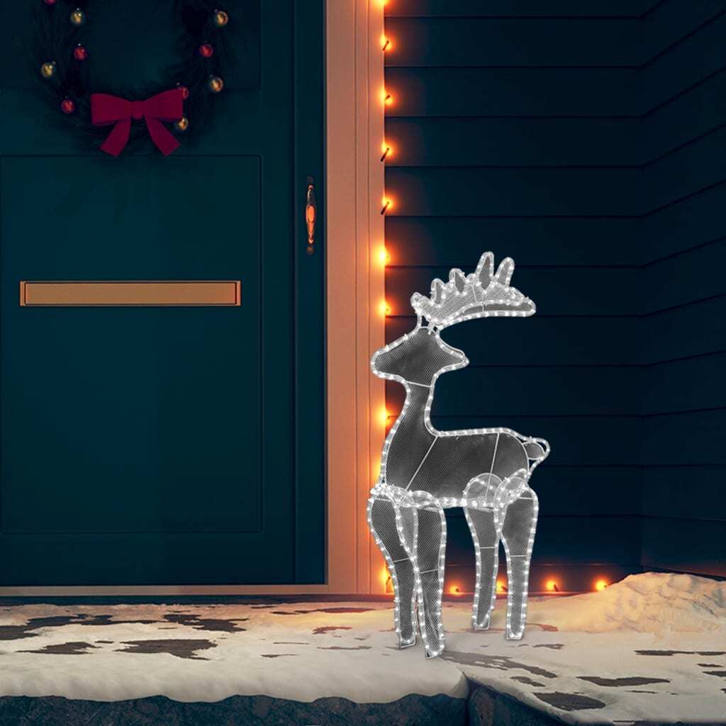 vidaXL Reindeer Christmas Decoration with Mesh 306 LEDs 60x24x89cm