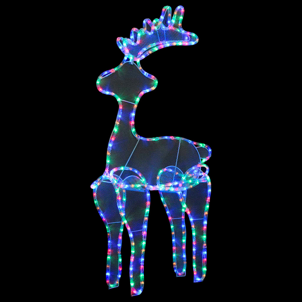 vidaXL Reindeer Christmas Decoration with Mesh 306 LEDs 60x24x89cm