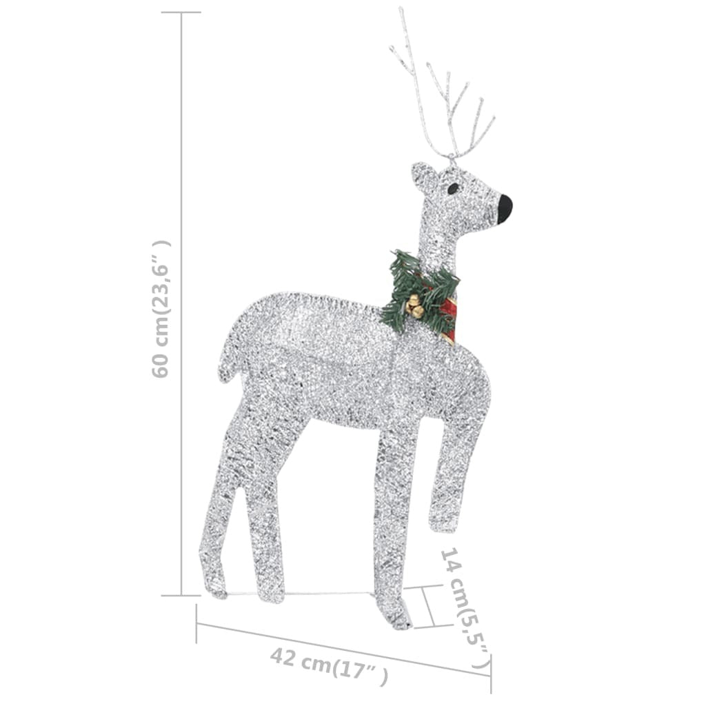 vidaXL Reindeer & Sleigh Christmas Decoration 100 LEDs Outdoor Silver