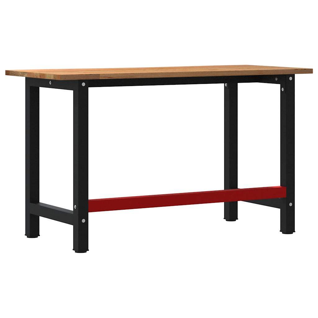 Workbench Dark Brown 140x60x81.5 cm Solid Wood Oak