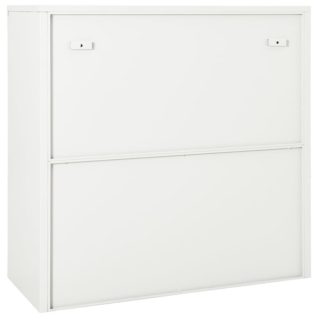 vidaXL Sliding Door Cabinet White 90x40x90 cm Steel