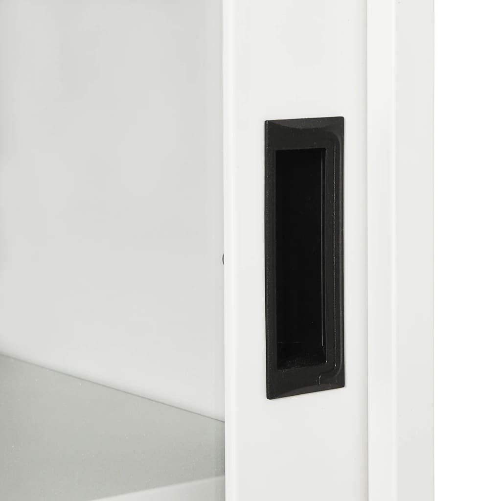 vidaXL Sliding Door Cabinet White 90x40x90 cm Steel