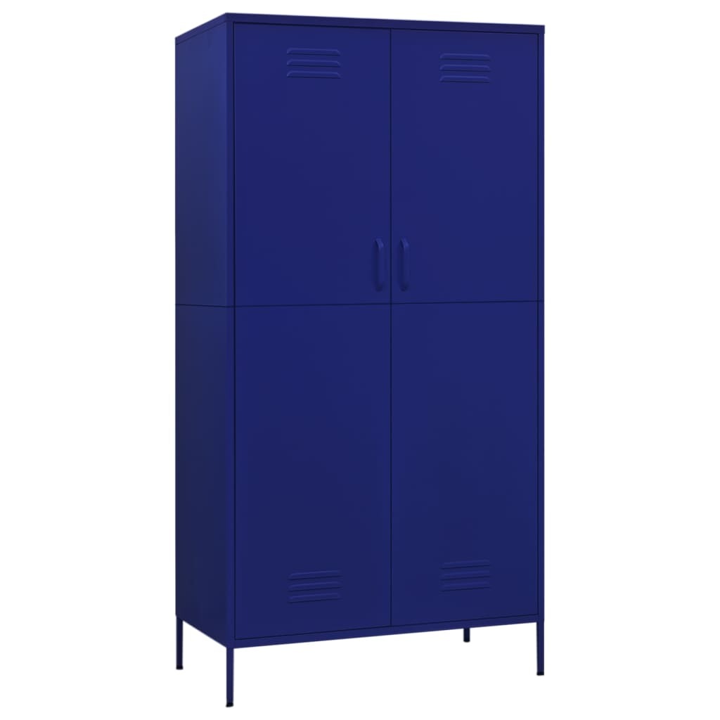 vidaXL Wardrobe Navy Blue 90x50x180 cm Steel