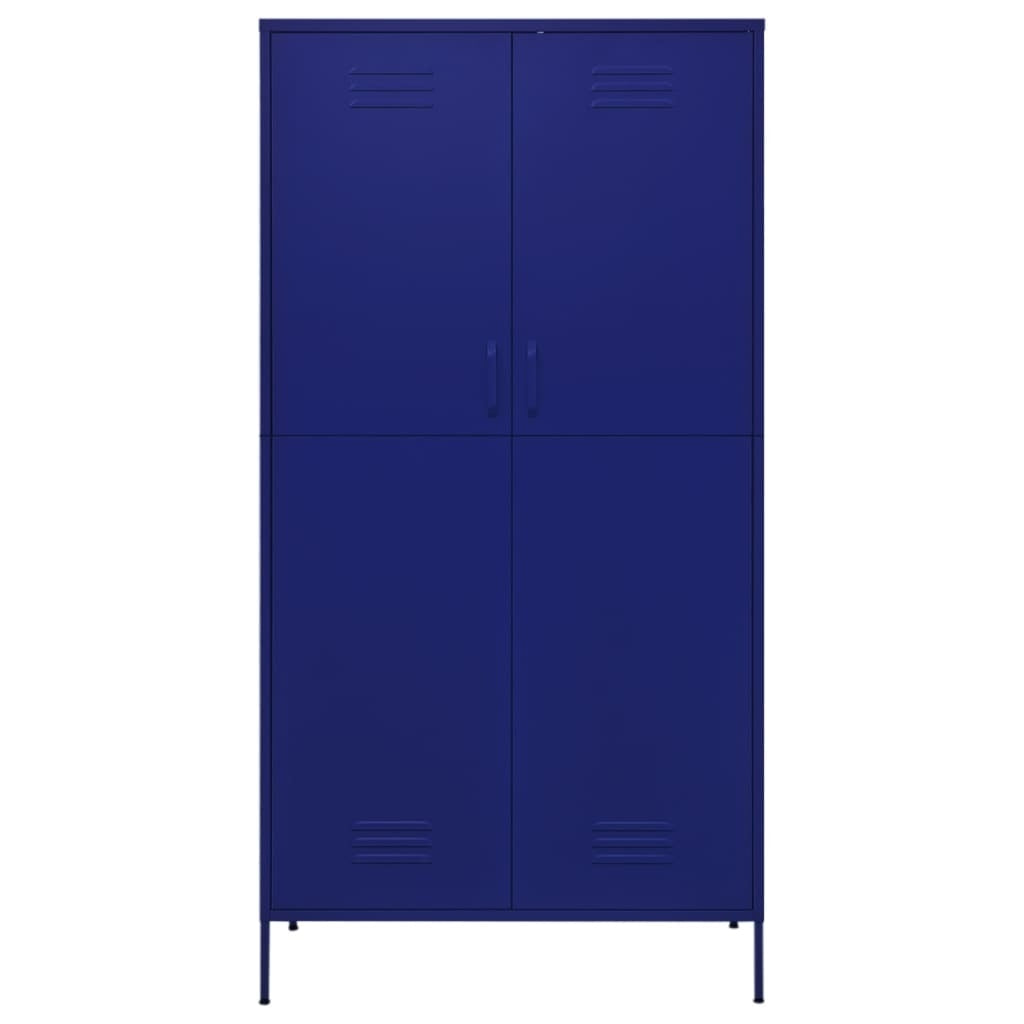 vidaXL Wardrobe Navy Blue 90x50x180 cm Steel