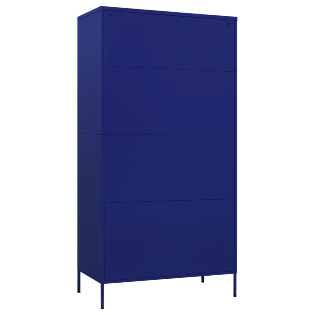 vidaXL Wardrobe Navy Blue 90x50x180 cm Steel