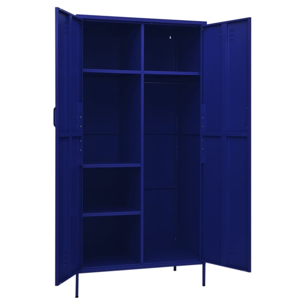 vidaXL Wardrobe Navy Blue 90x50x180 cm Steel