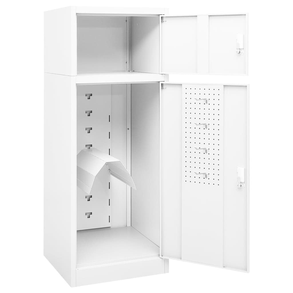 vidaXL Saddle Cabinet White 53x53x140 cm Steel