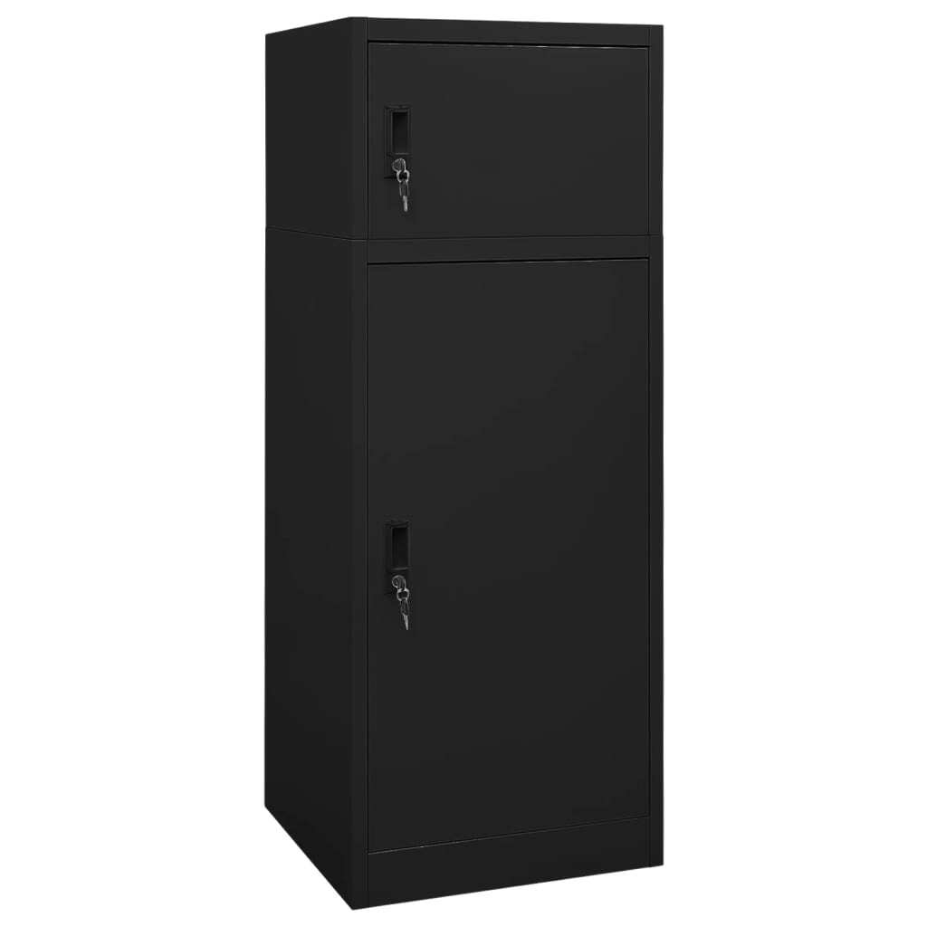 vidaXL Saddle Cabinet Black 53x53x140 cm Steel