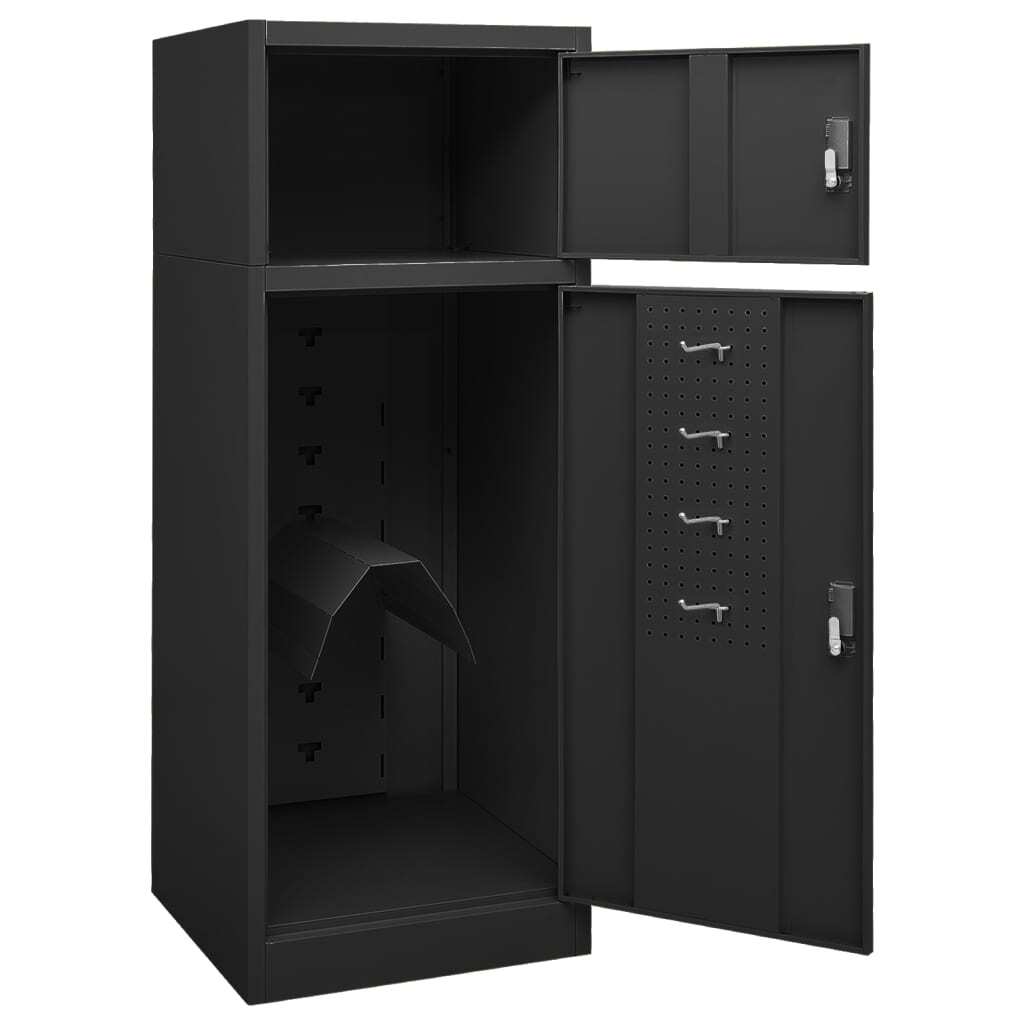 vidaXL Saddle Cabinet Anthracite 53x53x140 cm Steel