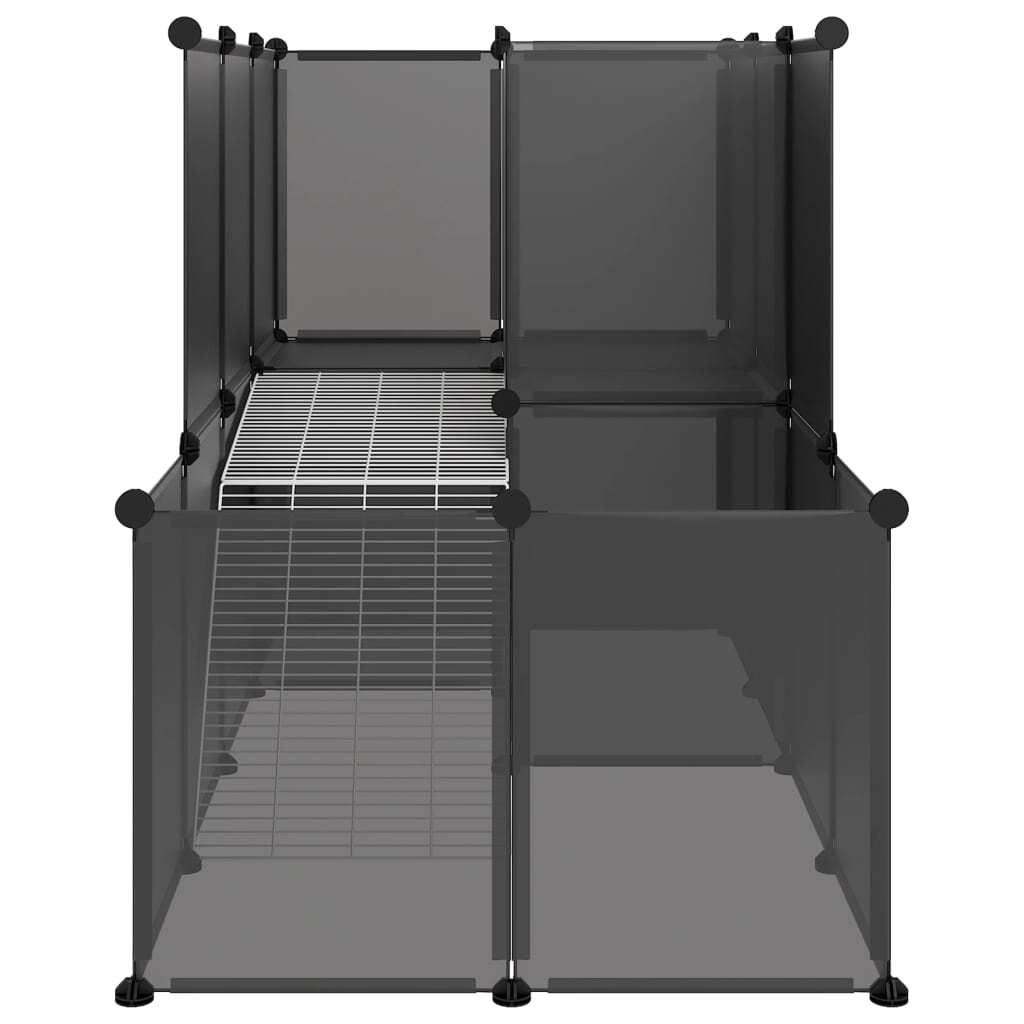 vidaXL Small Animal Cage Black 142x74x93 cm PP and Steel