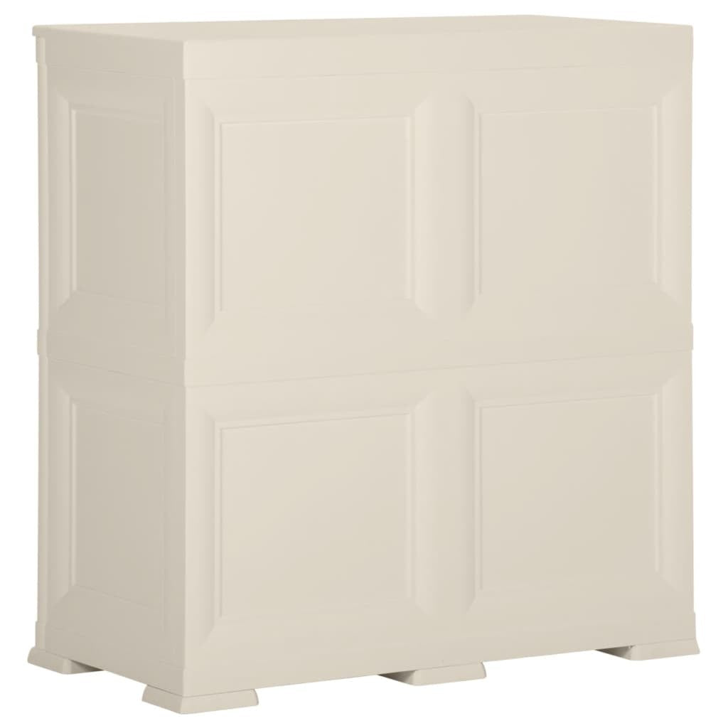 vidaXL Plastic Cabinet 79x43x85.5 cm Wood Design Vanilla Ice