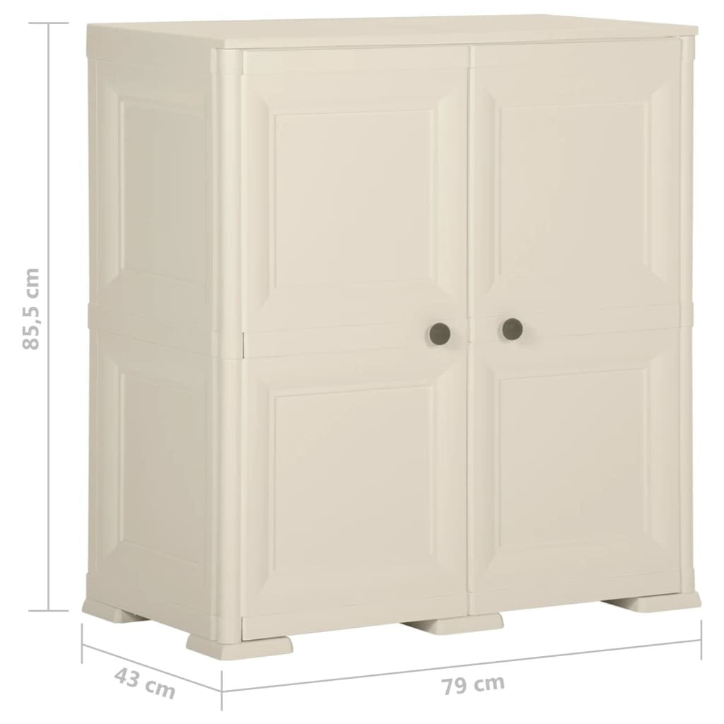 vidaXL Plastic Cabinet 79x43x85.5 cm Wood Design Vanilla Ice