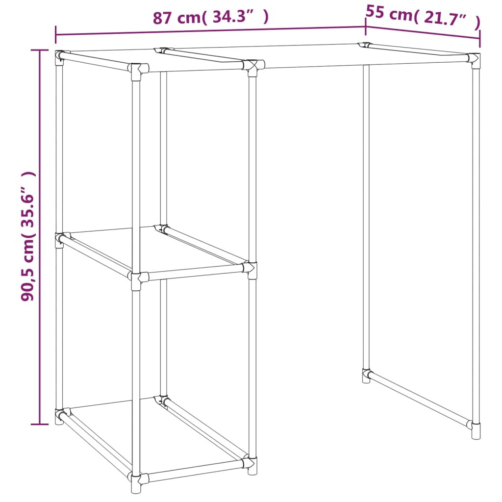 vidaXL Storage Rack over Washing Machine Cream 87x55x90.5 cm Iron